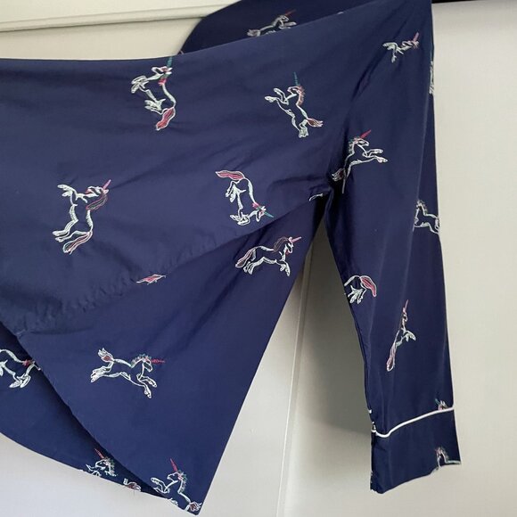 Printfresh Embroidered Unicorn Long Sleeve Pajama Sleep Top Plus Size 4X Blue - Picture 6 of 12